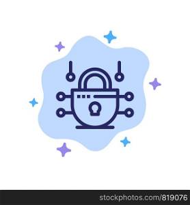 Internet, Network, Network Security Blue Icon on Abstract Cloud Background