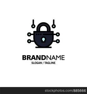 Internet, Network, Network Security Business Logo Template. Flat Color