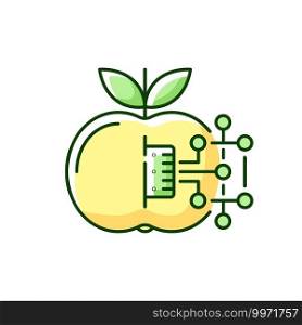 Internet of food RGB color icon. Agricultural industry. IOT technologies. Smart farming. Digital age. Isolated vector illustration. Internet of food RGB color icon