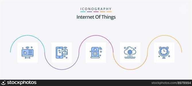 Internet Of Things Blue 5 Icon Pack Including global. computing. wifi. cloud. iot