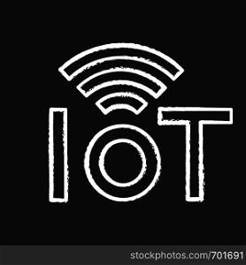 Internet of things chalk icon. IoT signal. Artificial intelligence. Isolated vector illustration. Internet of things chalk icon