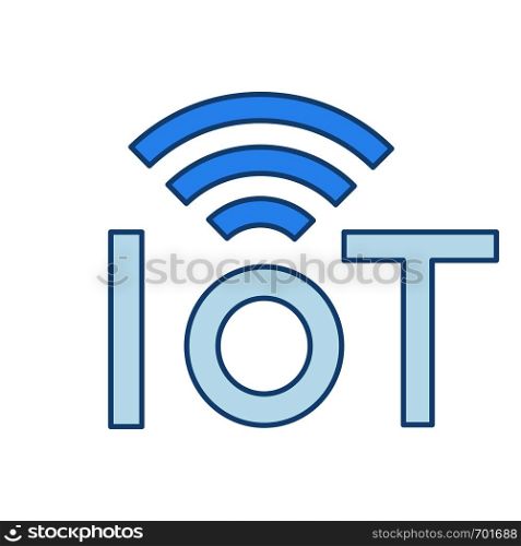 Internet of things color icon. IoT signal. Artificial intelligence. Isolated vector illustration. Internet of things color icon