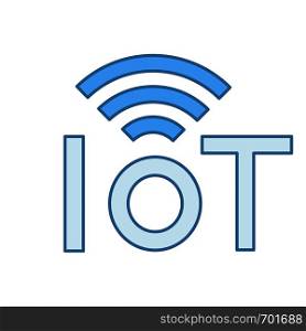 Internet of things color icon. IoT signal. Artificial intelligence. Isolated vector illustration. Internet of things color icon
