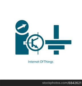 Internet Of Things from electrical transistor and grounding symbols. Modern consumer and industrial IoT technology sign vector illustration.