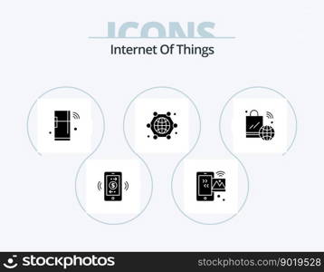 Internet Of Things Glyph Icon Pack 5 Icon Design. internet. connection. wifi. communication. things