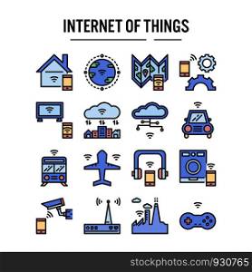 Internet of things icon in filled outline design for web design , infographic , presentation , mobile application - Vector illustration