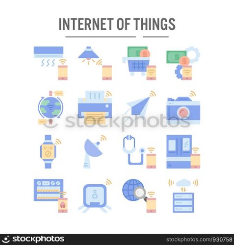 Internet of things icon in flat design for web design , infographic , presentation , mobile application - Vector illustration