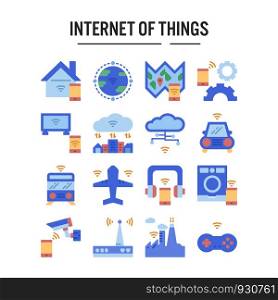 Internet of things icon in flat design for web design , infographic , presentation , mobile application - Vector illustration