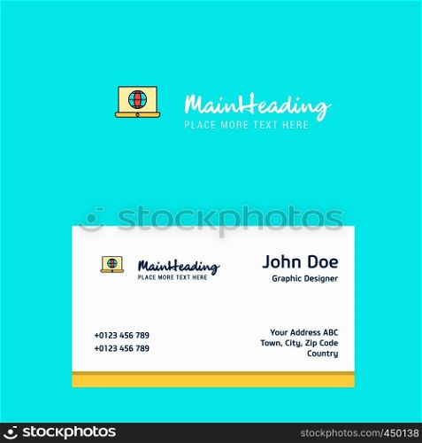 Internet on Laptop logo Design with business card template. Elegant corporate identity. - Vector
