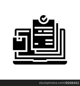 internet order and procurement glyph icon vector. internet order and procurement sign. isolated contour symbol black illustration. internet order and procurement glyph icon vector illustration