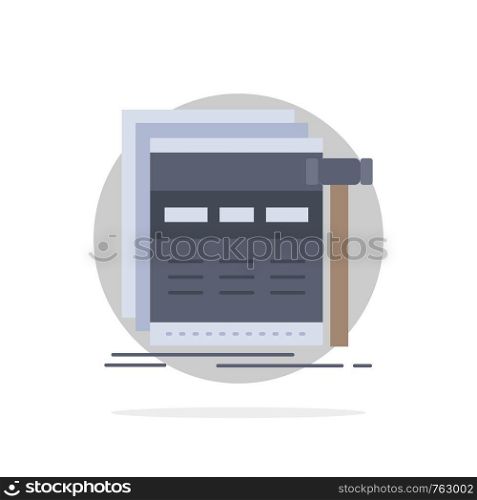 Internet, page, web, webpage, wireframe Flat Color Icon Vector