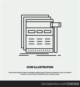 Internet, page, web, webpage, wireframe Icon. Line vector gray symbol for UI and UX, website or mobile application. Vector EPS10 Abstract Template background