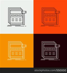 Internet, page, web, webpage, wireframe Icon Over Various Background. Line style design, designed for web and app. Eps 10 vector illustration. Vector EPS10 Abstract Template background
