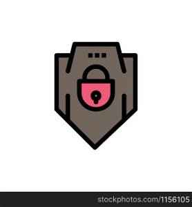Internet, Password, Shield, Web Security, Flat Color Icon. Vector icon banner Template