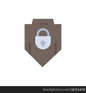 Internet, Password, Shield, Web Security, Flat Color Icon. Vector icon banner Template