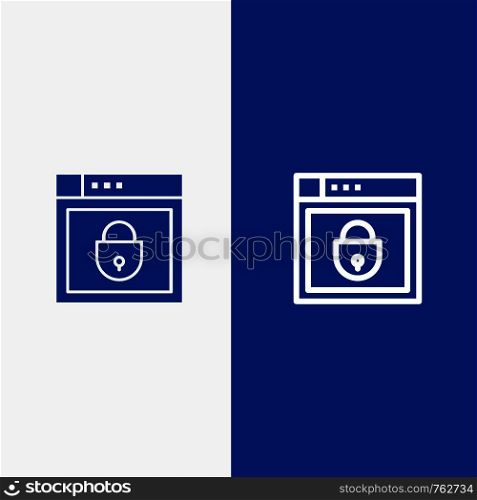 Internet, Password, Shield, Web Security, Line and Glyph Solid icon Blue banner Line and Glyph Solid icon Blue banner