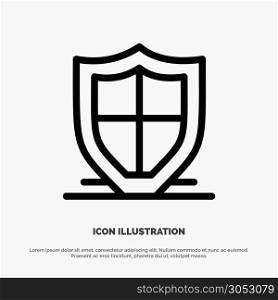 Internet, Protection, Safety, Security, Shield Line Icon Vector