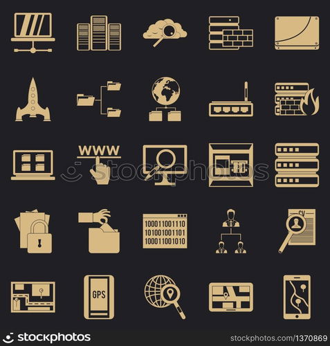 Internet protocol icons set. Simple set of 25 internet protocol vector icons for web for any design. Internet protocol icons set, simple style