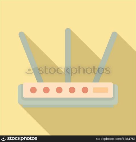 Internet router icon. Flat illustration of internet router vector icon for web design. Internet router icon, flat style