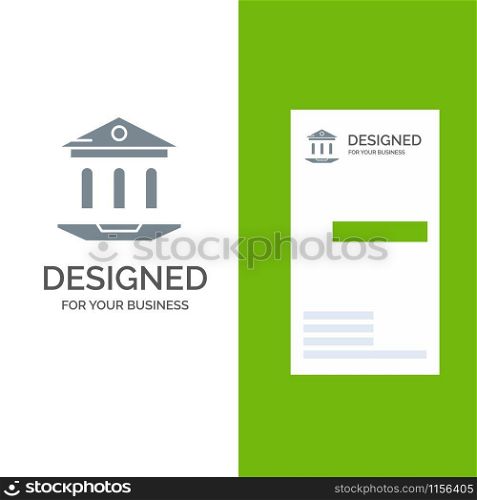 Internet, School, Web, Education Grey Logo Design and Business Card Template