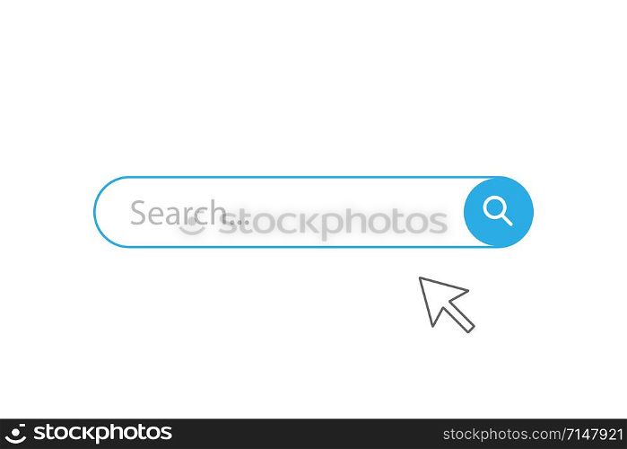 Internet search frame with pointer isolated vector web element. Web site icon. Concept website template. Bar menu design. EPS 10