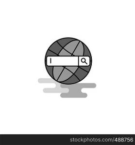 Internet search Web Icon. Flat Line Filled Gray Icon Vector