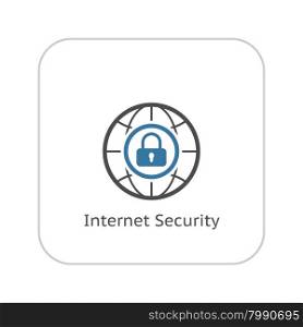 Internet Security Icon. Flat Design. Business Concept. Isolated Illustration.. Internet Security Icon. Flat Design.