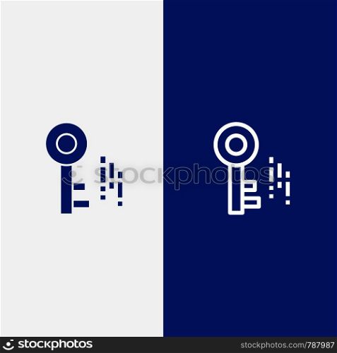 Internet, Security, Key Line and Glyph Solid icon Blue banner Line and Glyph Solid icon Blue banner