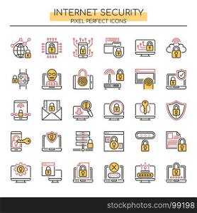 Internet Security , Thin Line and Pixel Perfect Icons