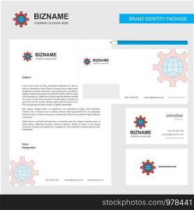 Internet setting Business Letterhead, Envelope and visiting Card Design vector template
