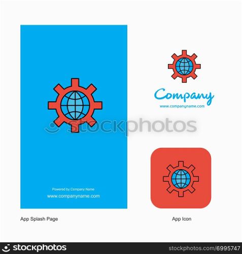 Internet setting Company Logo App Icon and Splash Page Design. Creative Business App Design Elements