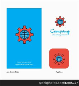Internet setting Company Logo App Icon and Splash Page Design. Creative Business App Design Elements