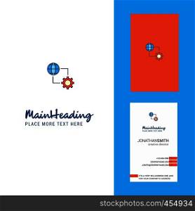 Internet setting Creative Logo and business card. vertical Design Vector