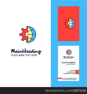 Internet setting Creative Logo and business card. vertical Design Vector