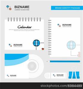 Internet setting Logo, Calendar Template, CD Cover, Diary and USB Brand Stationary Package Design Vector Template