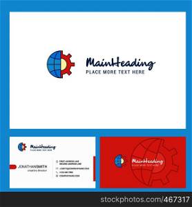 Internet setting Logo design with Tagline & Front and Back Busienss Card Template. Vector Creative Design