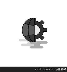 Internet setting Web Icon. Flat Line Filled Gray Icon Vector
