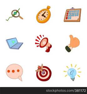 Internet setup icons set. Cartoon illustration of 9 internet setup vector icons for web. Internet setup icons set, cartoon style