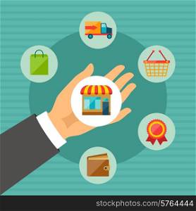 Internet shopping concept abstract illustration