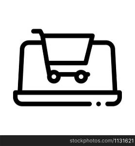 Internet Shopping Icon Vector. Outline Internet Shopping Sign. Isolated Contour Symbol Illustration. Internet Shopping Icon Vector Outline Illustration