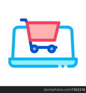 Internet Shopping Icon Vector. Outline Internet Shopping Sign. Isolated Contour Symbol Illustration. Internet Shopping Icon Vector Outline Illustration