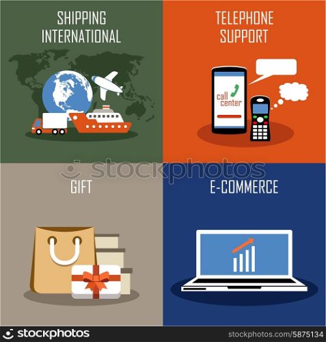 Internet shopping, online store and web market. Vector illustration