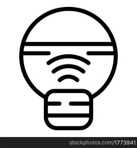 Internet smart lightbulb icon. Outline Internet smart lightbulb vector icon for web design isolated on white background. Internet smart lightbulb icon, outline style