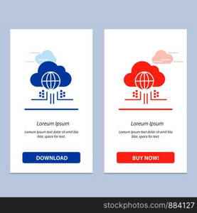 Internet, Think, Cloud, Technology Blue and Red Download and Buy Now web Widget Card Template