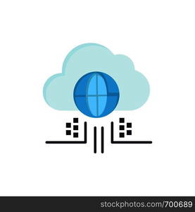 Internet, Think, Cloud, Technology Flat Color Icon. Vector icon banner Template