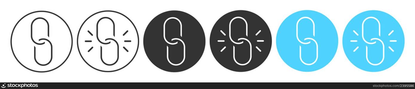 Internet URL icon . Chain link illustration symbol. Sign app button.