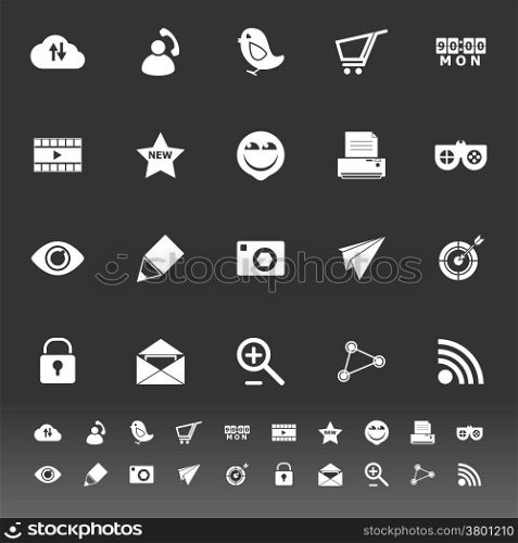 Internet useful icons on gray background, stock vector