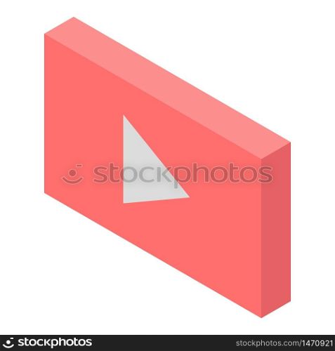 Internet video icon. Isometric of internet video vector icon for web design isolated on white background. Internet video icon, isometric style