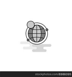 Internet Web Icon. Flat Line Filled Gray Icon Vector