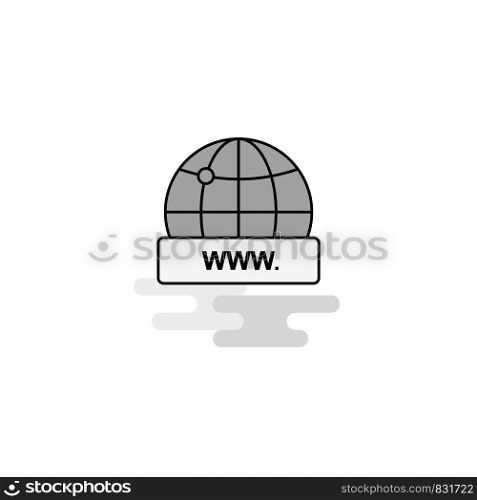 Internet Web Icon. Flat Line Filled Gray Icon Vector